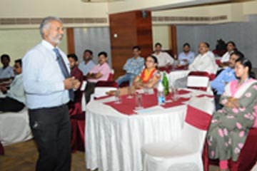 Dr Balamurugan conducting a session on Lean tools at CII, Mysore