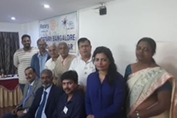 Dr Balamurugan delivering Motivational talk at Rotary Club Sadashiva nagar as an Author