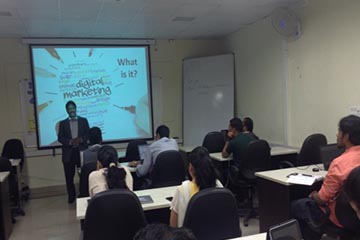 Samuel Sudhakar handling a Digital Marketing Workshop at  MSME 