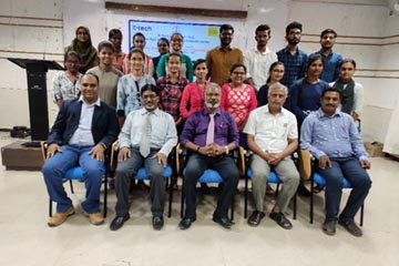 Dr Balamurugan and Samuel with participants of Entrepreneurship Development Workshop, PDA college, Gulbarga